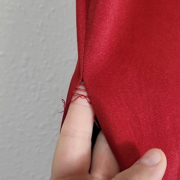 Rampage Y2K Maxi Prom Dress Size 5 Red High Slit One Shoulder Sequin 90s Formal - Picture 11 of 15